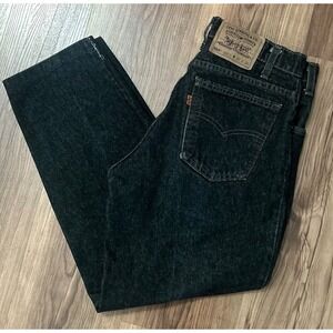 Vintage Levi's 550 Jeans 30x27 Black Orange Tab Made In USA 1994 Grunge Womens